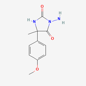 molecular formula C11H13N3O3 B2729541 3-氨基-5-(4-甲氧基苯基)-5-甲基咪唑烷-2,4-二酮 CAS No. 956738-89-9