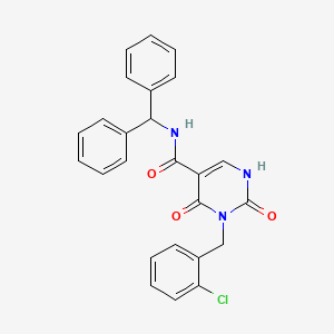 molecular formula C25H20ClN3O3 B2729548 N-benzhydryl-3-(2-chlorobenzyl)-2,4-dioxo-1,2,3,4-tetrahydropyrimidine-5-carboxamide CAS No. 1396760-75-0