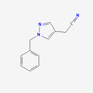 molecular formula C12H11N3 B2729550 2-(1-Benzylpyrazol-4-yl)acetonitrile CAS No. 1510663-23-6