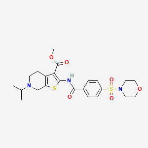 molecular formula C23H29N3O6S2 B2729553 Methyl 6-isopropyl-2-(4-(morpholinosulfonyl)benzamido)-4,5,6,7-tetrahydrothieno[2,3-c]pyridine-3-carboxylate CAS No. 449768-06-3