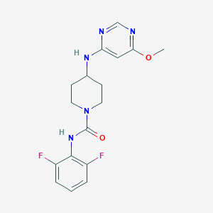 molecular formula C17H19F2N5O2 B2729555 N-(2,6-Difluorophenyl)-4-[(6-methoxypyrimidin-4-yl)amino]piperidine-1-carboxamide CAS No. 2415535-28-1
