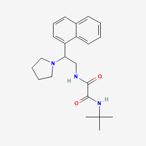 molecular formula C22H29N3O2 B2729558 N1-(tert-butyl)-N2-(2-(naphthalen-1-yl)-2-(pyrrolidin-1-yl)ethyl)oxalamide CAS No. 941872-14-6