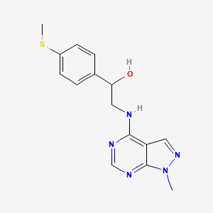 molecular formula C15H17N5OS B2729565 2-[(1-Methylpyrazolo[3,4-d]pyrimidin-4-yl)amino]-1-(4-methylsulfanylphenyl)ethanol CAS No. 2380088-76-4
