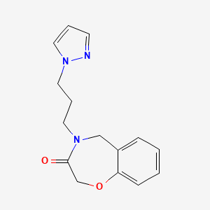 molecular formula C15H17N3O2 B2729569 4-[3-(1H-pyrazol-1-yl)propyl]-4,5-dihydro-1,4-benzoxazepin-3(2H)-one CAS No. 1396683-85-4