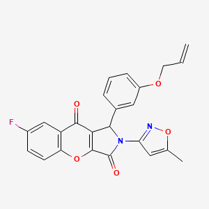 molecular formula C24H17FN2O5 B2729572 1-(3-(Allyloxy)phenyl)-7-fluoro-2-(5-methylisoxazol-3-yl)-1,2-dihydrochromeno[2,3-c]pyrrole-3,9-dione CAS No. 874397-24-7