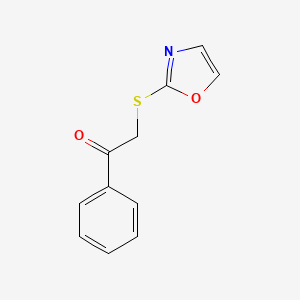 molecular formula C11H9NO2S B2729576 2-(1,3-Oxazol-2-ylsulfanyl)-1-phenylethan-1-one CAS No. 1702807-99-5