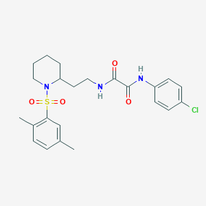 molecular formula C23H28ClN3O4S B2729577 N1-(4-chlorophenyl)-N2-(2-(1-((2,5-dimethylphenyl)sulfonyl)piperidin-2-yl)ethyl)oxalamide CAS No. 898407-00-6