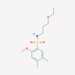 molecular formula C14H23NO4S B272958 N-(3-ethoxypropyl)-2-methoxy-4,5-dimethylbenzenesulfonamide 