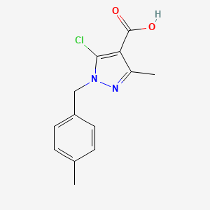 molecular formula C13H13ClN2O2 B2729584 5-氯-3-甲基-1-[(4-甲基苯基)甲基]-1H-吡唑-4-甲酸 CAS No. 926205-49-4