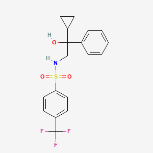 molecular formula C18H18F3NO3S B2729599 N-(2-cyclopropyl-2-hydroxy-2-phenylethyl)-4-(trifluoromethyl)benzenesulfonamide CAS No. 1421458-23-2