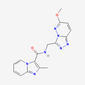 molecular formula C16H15N7O2 B2729602 N-((6-methoxy-[1,2,4]triazolo[4,3-b]pyridazin-3-yl)methyl)-2-methylimidazo[1,2-a]pyridine-3-carboxamide CAS No. 2034371-63-4