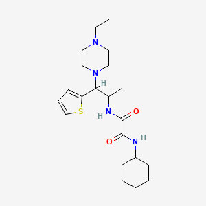 molecular formula C21H34N4O2S B2729603 N1-环己基-N2-(1-(4-乙基哌嗪-1-基)-1-(噻吩-2-基)丙基)草酰胺 CAS No. 863017-23-6