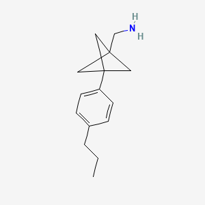 molecular formula C15H21N B2729606 [3-(4-Propylphenyl)-1-bicyclo[1.1.1]pentanyl]methanamine CAS No. 2287284-20-0