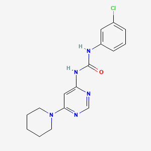 molecular formula C16H18ClN5O B2729607 1-(3-Chlorophenyl)-3-(6-(piperidin-1-yl)pyrimidin-4-yl)urea CAS No. 1396811-94-1