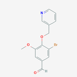 molecular formula C14H12BrNO3 B2729610 3-Bromo-5-methoxy-4-(pyridin-3-ylmethoxy)benzaldehyde CAS No. 775294-96-7