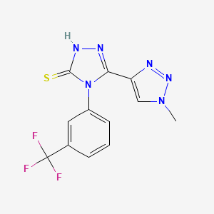 molecular formula C12H9F3N6S B2729612 3-(1-methyl-1H-1,2,3-triazol-4-yl)-4-[3-(trifluoromethyl)phenyl]-4,5-dihydro-1H-1,2,4-triazole-5-thione CAS No. 2319876-47-4