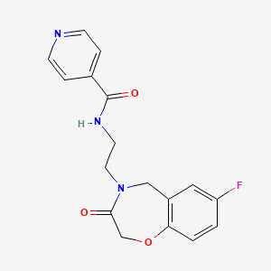 molecular formula C17H16FN3O3 B2729614 N-(2-(7-fluoro-3-oxo-2,3-dihydrobenzo[f][1,4]oxazepin-4(5H)-yl)ethyl)isonicotinamide CAS No. 1903606-50-7