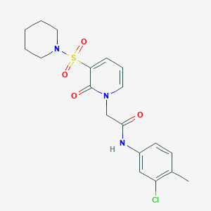 N-(3-chloro-4-methylphenyl)-2-(2-oxo-3-(piperidin-1-ylsulfonyl)pyridin-1(2H)-yl)acetamide