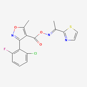 3-(2-chloro-6-fluorophenyl)-5-methyl-4-[({[(E)-1-(1,3-thiazol-2-yl)ethylidene]amino}oxy)carbonyl]isoxazole