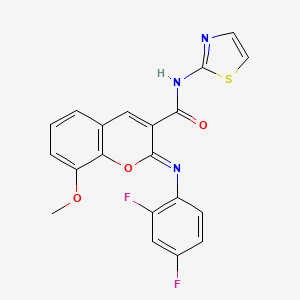 (2Z)-2-[(2,4-difluorophenyl)imino]-8-methoxy-N-(1,3-thiazol-2-yl)-2H-chromene-3-carboxamide