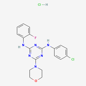 N2-(4-chlorophenyl)-N4-(2-fluorophenyl)-6-morpholino-1,3,5-triazine-2,4-diamine hydrochloride