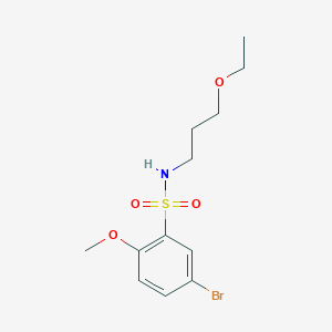 molecular formula C12H18BrNO4S B272963 5-bromo-N-(3-ethoxypropyl)-2-methoxybenzenesulfonamide 