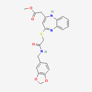 methyl [4-({2-[(1,3-benzodioxol-5-ylmethyl)amino]-2-oxoethyl}thio)-1H-1,5-benzodiazepin-2-yl]acetate