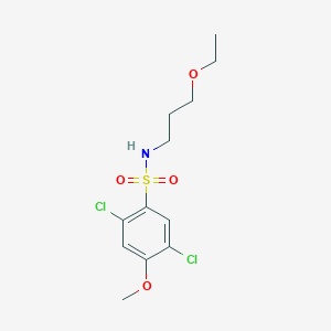 molecular formula C12H17Cl2NO4S B272964 2,5-dichloro-N-(3-ethoxypropyl)-4-methoxybenzenesulfonamide 