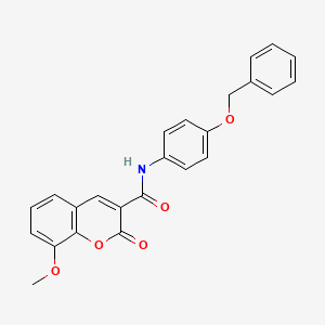 8-methoxy-2-oxo-N-(4-phenylmethoxyphenyl)chromene-3-carboxamide