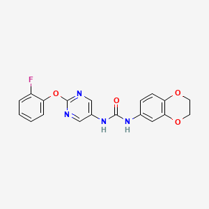 1-(2,3-Dihydrobenzo[b][1,4]dioxin-6-yl)-3-(2-(2-fluorophenoxy)pyrimidin-5-yl)urea