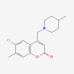 6-chloro-7-methyl-4-[(4-methylpiperidin-1-yl)methyl]-2H-chromen-2-one