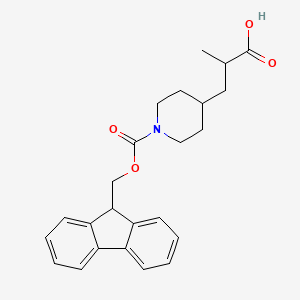 molecular formula C24H27NO4 B2729650 3-[1-(9H-Fluoren-9-ylmethoxycarbonyl)piperidin-4-yl]-2-methylpropanoic acid CAS No. 2137856-02-9
