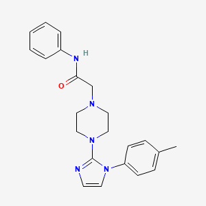 molecular formula C22H25N5O B2729668 N-phenyl-2-(4-(1-(p-tolyl)-1H-imidazol-2-yl)piperazin-1-yl)acetamide CAS No. 1021132-30-8