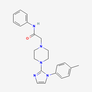 molecular formula C22H25N5O B2729668 N-苯基-2-(4-(1-(对甲苯基)-1H-咪唑-2-基)哌嗪-1-基)乙酰胺 CAS No. 1021132-30-8