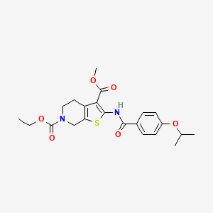 molecular formula C22H26N2O6S B2729676 6-ethyl 3-methyl 2-(4-isopropoxybenzamido)-4,5-dihydrothieno[2,3-c]pyridine-3,6(7H)-dicarboxylate CAS No. 887221-99-0