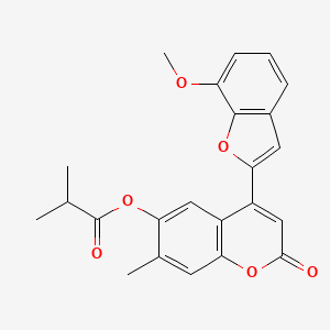 molecular formula C23H20O6 B2729677 4-(7-methoxy-1-benzofuran-2-yl)-7-methyl-2-oxo-2H-chromen-6-yl 2-methylpropanoate CAS No. 898406-19-4