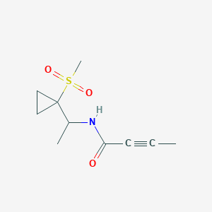 molecular formula C10H15NO3S B2729678 N-[1-(1-Methylsulfonylcyclopropyl)ethyl]but-2-ynamide CAS No. 2411288-34-9