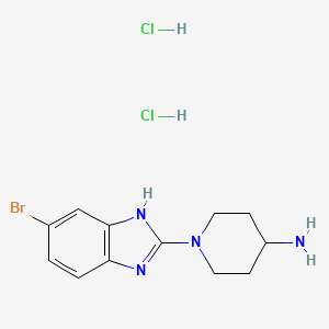 molecular formula C12H17BrCl2N4 B2729681 1-(6-Bromo-1H-benzimidazol-2-yl)piperidin-4-amine;dihydrochloride CAS No. 2138264-60-3