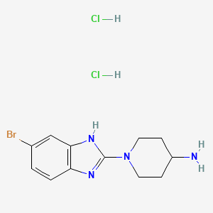 molecular formula C12H17BrCl2N4 B2729681 1-(6-溴-1H-苯并咪唑-2-基)哌啶-4-胺;二盐酸盐 CAS No. 2138264-60-3