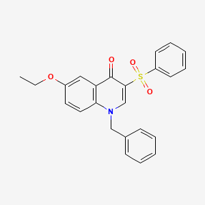 molecular formula C24H21NO4S B2729686 3-(Benzenesulfonyl)-1-benzyl-6-ethoxy-1,4-dihydroquinolin-4-one CAS No. 866725-72-6