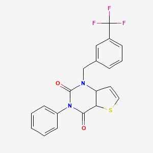 molecular formula C20H13F3N2O2S B2729687 3-苯基-1-{[3-(三氟甲基)苯基]甲基}-1H,2H,3H,4H-噻吩[3,2-d]嘧啶-2,4-二酮 CAS No. 1326913-86-3