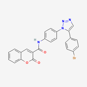molecular formula C24H15BrN4O3 B2729694 N-(4-(5-(4-bromophenyl)-1H-1,2,3-triazol-1-yl)phenyl)-2-oxo-2H-chromene-3-carboxamide CAS No. 497071-74-6
