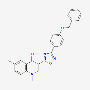 molecular formula C26H21N3O3 B2729720 3-{3-[4-(benzyloxy)phenyl]-1,2,4-oxadiazol-5-yl}-1,6-dimethylquinolin-4(1H)-one CAS No. 1326910-02-4