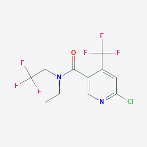 molecular formula C11H9ClF6N2O B2729730 6-Chloro-N-ethyl-N-(2,2,2-trifluoroethyl)-4-(trifluoromethyl)pyridine-3-carboxamide CAS No. 2224355-80-8
