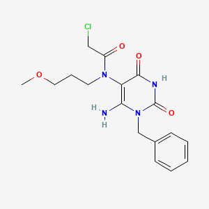 N-(6-amino-1-benzyl-2,4-dioxo-1,2,3,4-tetrahydropyrimidin-5-yl)-2-chloro-N-(3-methoxypropyl)acetamide