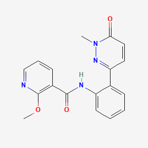 molecular formula C18H16N4O3 B2729736 2-methoxy-N-(2-(1-methyl-6-oxo-1,6-dihydropyridazin-3-yl)phenyl)nicotinamide CAS No. 1448036-87-0