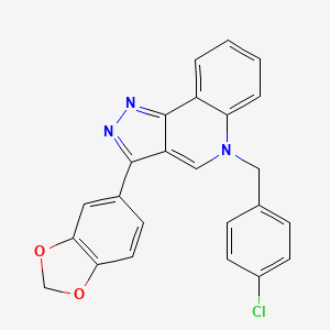 molecular formula C24H16ClN3O2 B2729737 3-(1,3-Benzodioxol-5-yl)-5-[(4-chlorophenyl)methyl]pyrazolo[4,3-c]quinoline CAS No. 866347-38-8