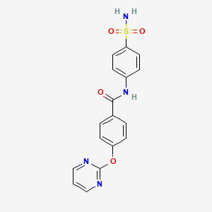 molecular formula C17H14N4O4S B2729738 4-(嘧啶-2-基氧基)-N-(4-磺酰基苯基)苯甲酰胺 CAS No. 1334375-00-6