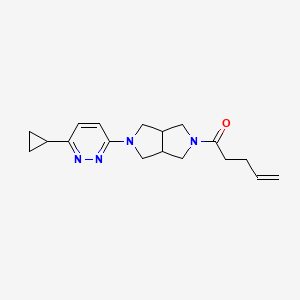 molecular formula C18H24N4O B2729741 1-[2-(6-Cyclopropylpyridazin-3-yl)-1,3,3a,4,6,6a-hexahydropyrrolo[3,4-c]pyrrol-5-yl]pent-4-en-1-one CAS No. 2415571-34-3