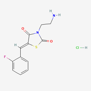 molecular formula C12H12ClFN2O2S B2729743 (5Z)-3-(2-aminoethyl)-5-[(2-fluorophenyl)methylidene]-1,3-thiazolidine-2,4-dione hydrochloride CAS No. 1173403-34-3
